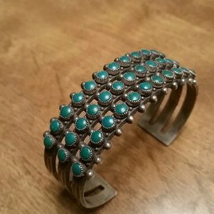 Awesome Sterling and Turquoise cuff bracelet